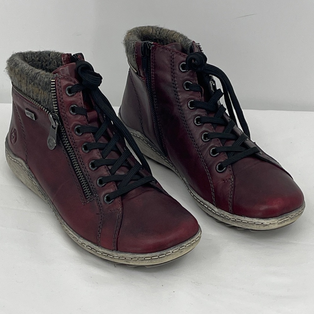 Remonte Burgundy Leather SNEAKERS/BOOTIES WOMENS SIZE 37